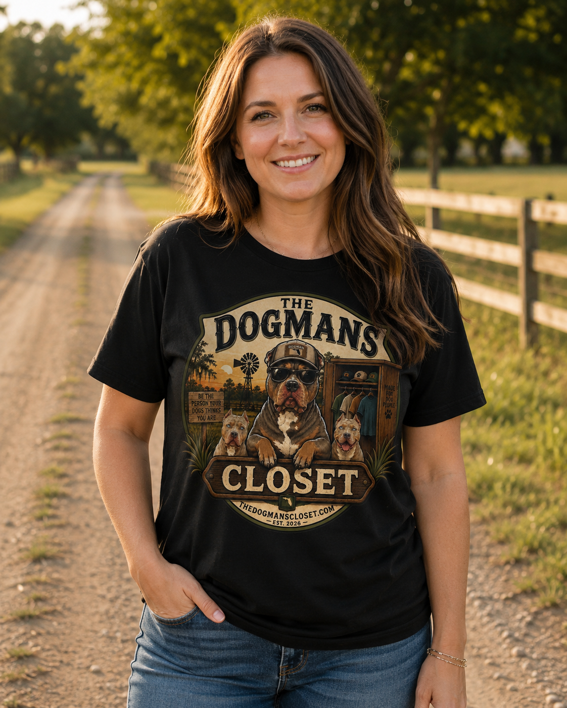 Dogman's Closet Graphic T‑Shirt — Vintage Biker Dog Design